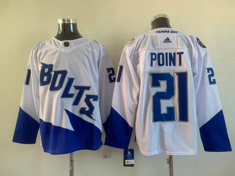 Men's Tampa Bay Lightning Brayden Point #21 White Home Breakaway Jersey
